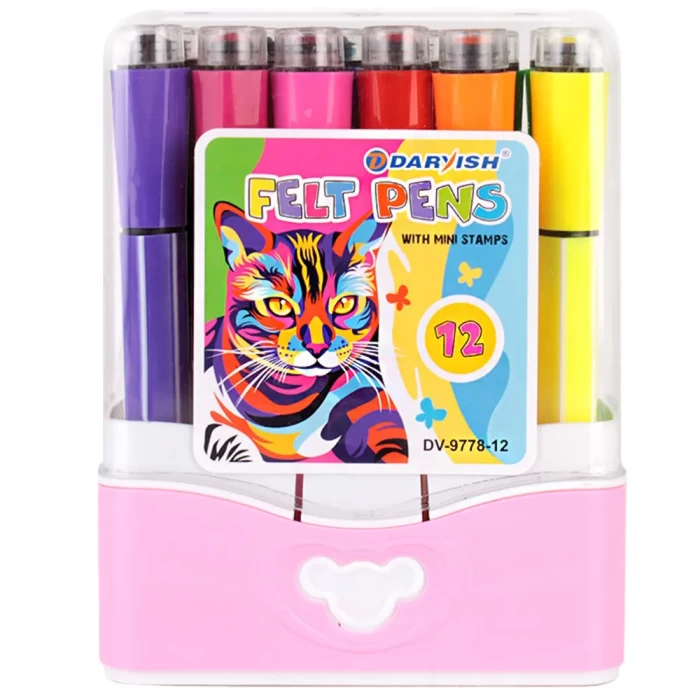 Фломастеры Darvish со штампиками 12 цветов