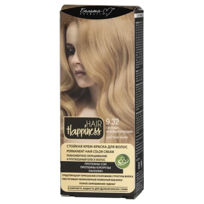 Крем-краска для волос Белита-М Hair Happiness стойкая тон №9.32 светлый бежевый блондин