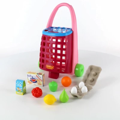 Забавная тележка + набор продуктов (11 элементов)
