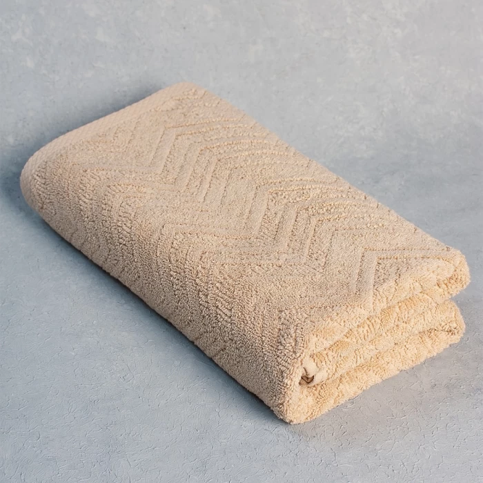 Полотенце махровое ТМ "ЦУМ" Зигзаг бежевый 70х140 см