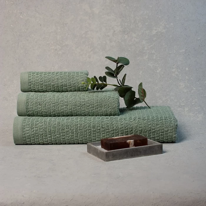 Полотенце махровое ТМ "ЦУМ" Полоса светло зеленый