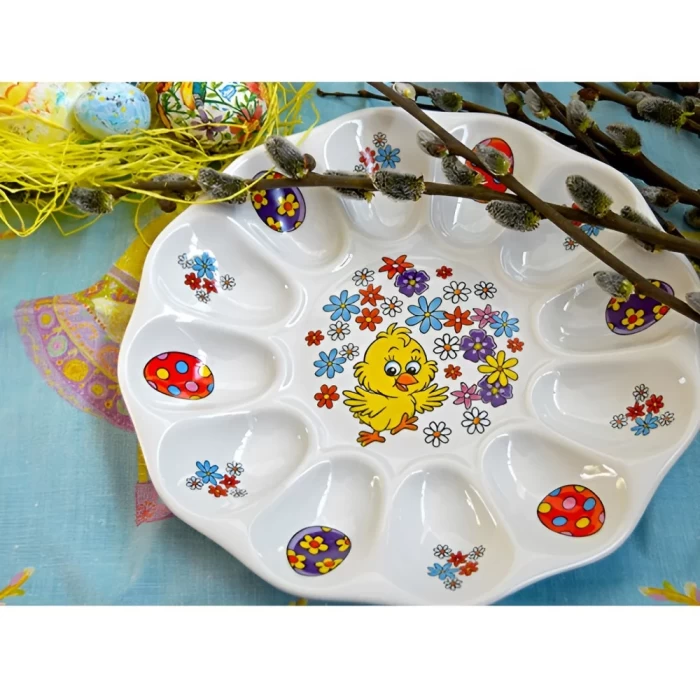 Блюдо для яиц "К светлой Пасхе" 22см