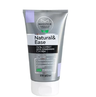 Гель-сорбет для умывания MASSTIGE Natural&amp;Ease с углем, 150 мл