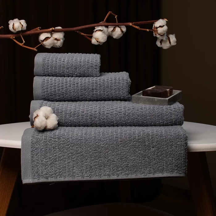 Полотенце махровое ТМ "ЦУМ" Полоса серый