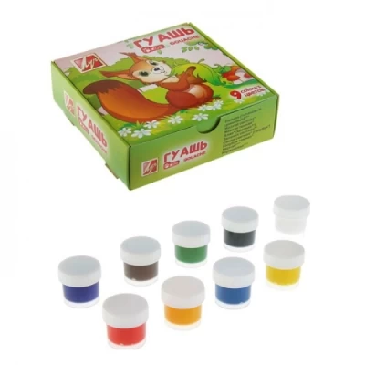 Гуашь 9 цветов Zoo