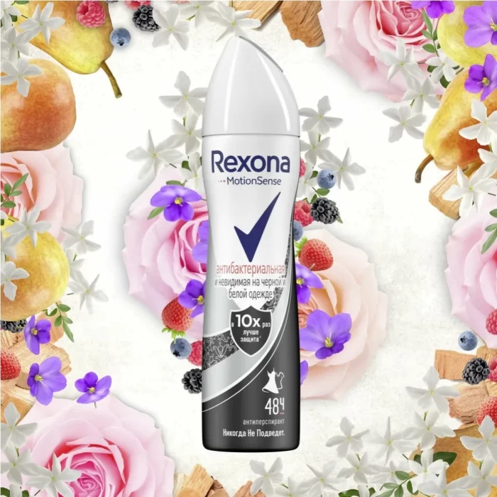 Антиперспирант Rexona Антибактериальная и невидимая на черном и белом