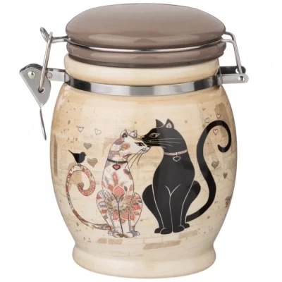 Банка для продуктов Agness "Парижские коты" 1.1л.