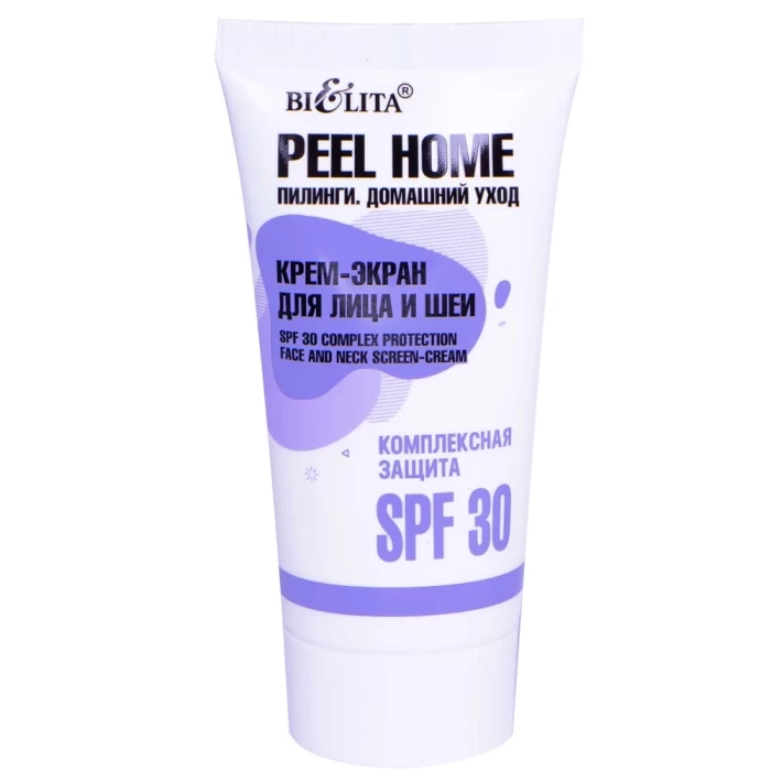 Крем-экран для лица и шеи Белита Peel Home Комплексная защита SPF30 30мл