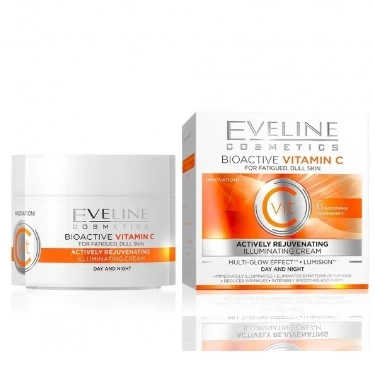 Крем Eveline Cosmetics активно омолаживающий "Биоактивный витамин С" выравнивающий цвет лица, 50мл