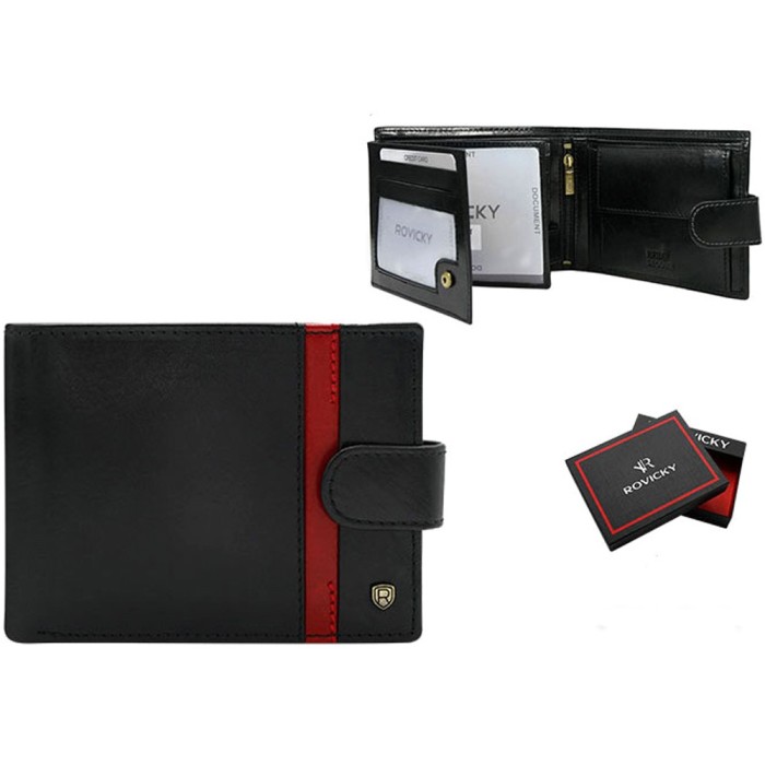 Портмоне мужское Rovicky N992L-RVTP black/red