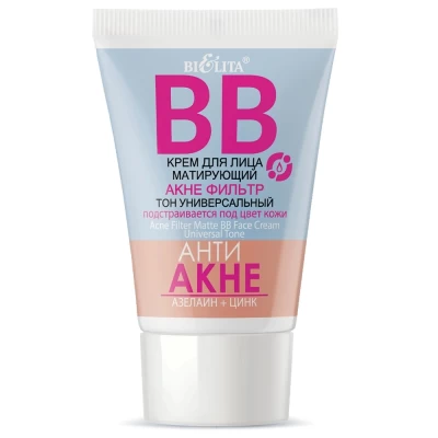 BB-крем Белита Анти Акне Азелаин+Цинк Акне фильтр матирующий тон универсальный 30мл