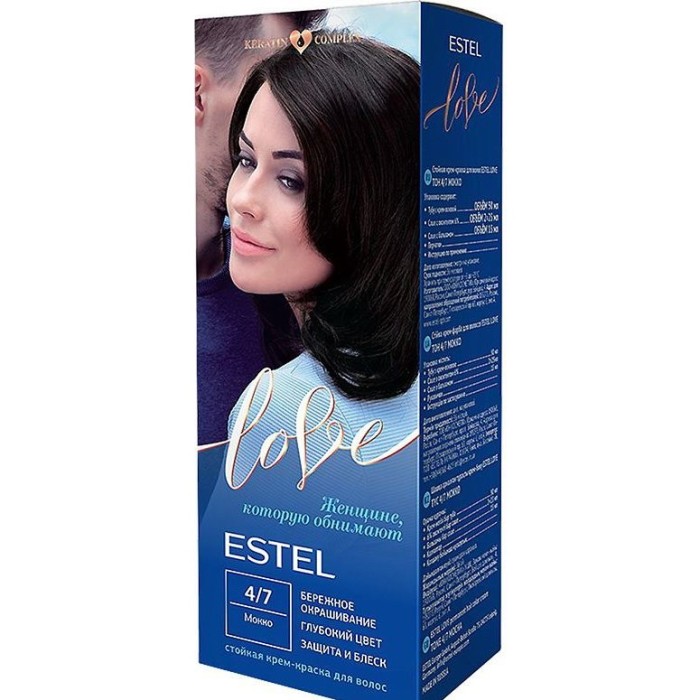 Стойкая крем-краска для волос ESTEL LOVE тон 4/7 "Мокко"