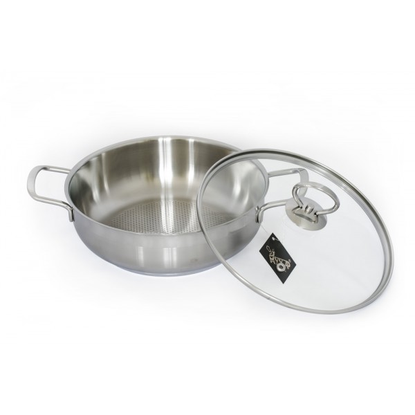 Кастрюля для тушения нерж. 2,8 ст.кр. "Лотос Классика"